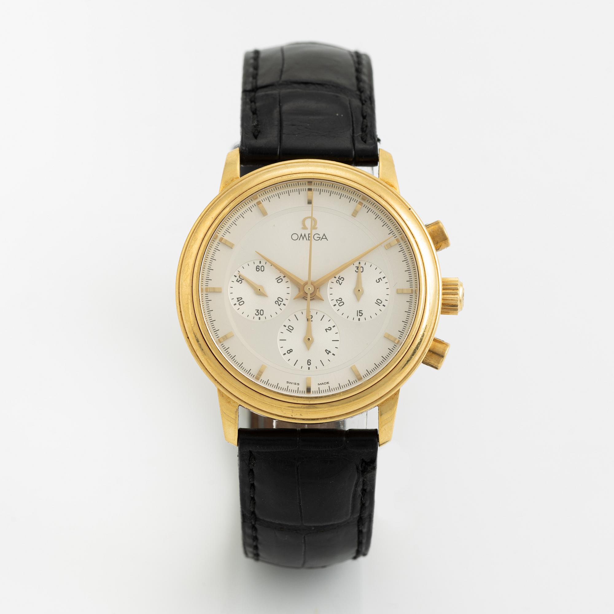 Omega, De Ville, Prestige, wristwatch, chronograph, 36 mm.