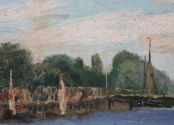 KRUMLINDE, OLOF. Olja på pannå, sign o dat -78.