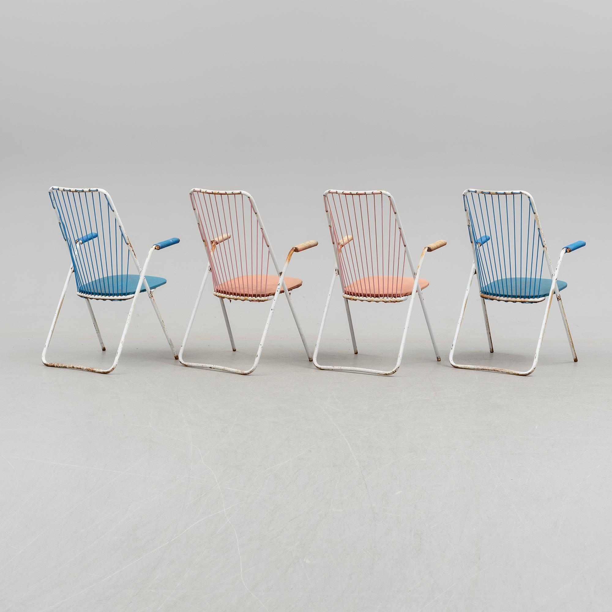 TRÄDGÅRDSBORD SAMT 4 STOLAR, troligen 1950-tal.