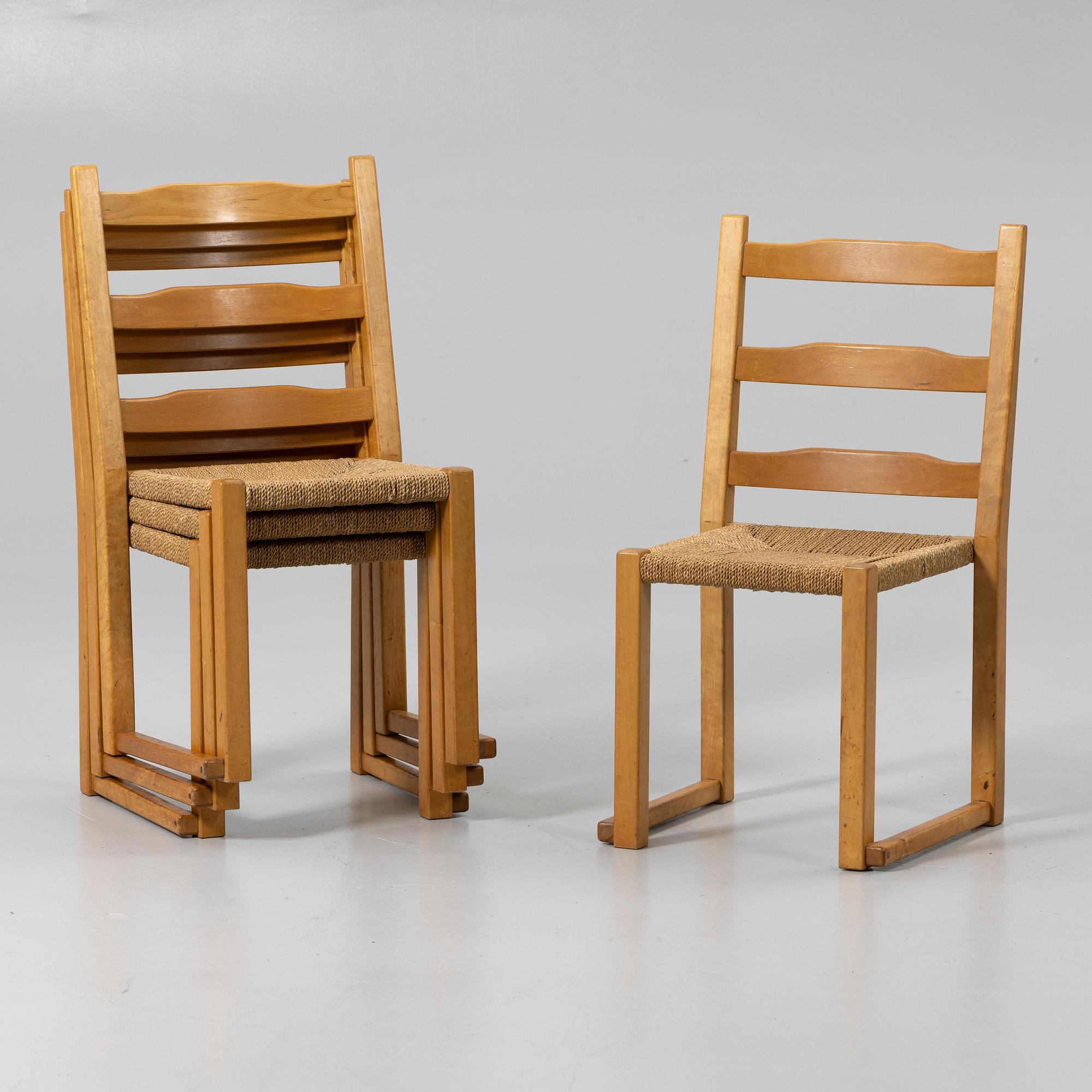 Chairs, 4, Gemla, mid-20th century.