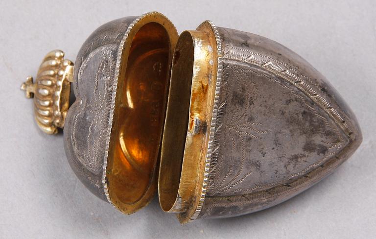 LUKTDOSA, silver, möjligen Holland 1800-tal.