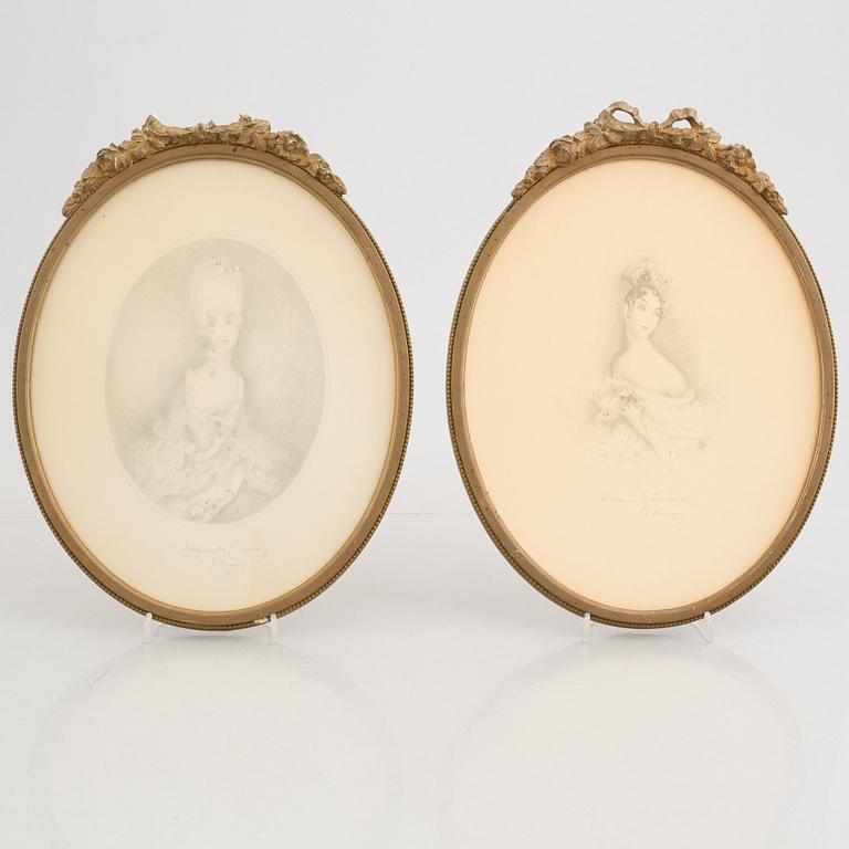 Einar Nerman, a pair of portraits from Gösta Bergling's saga.