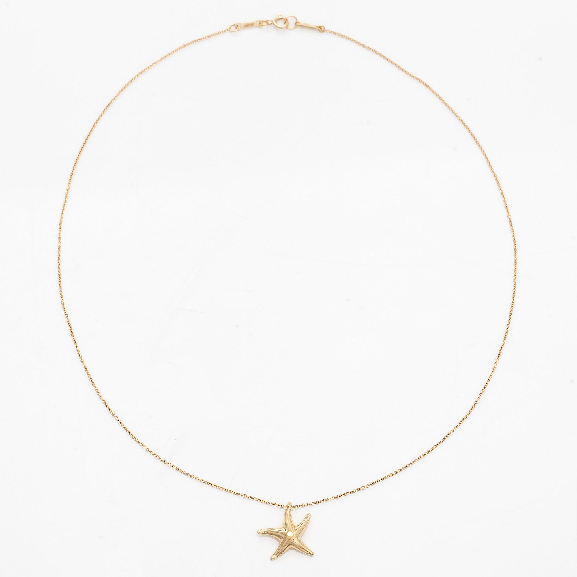 Tiffany & Co, Elsa Peretti, an 18K gold 'Starfish' necklace.