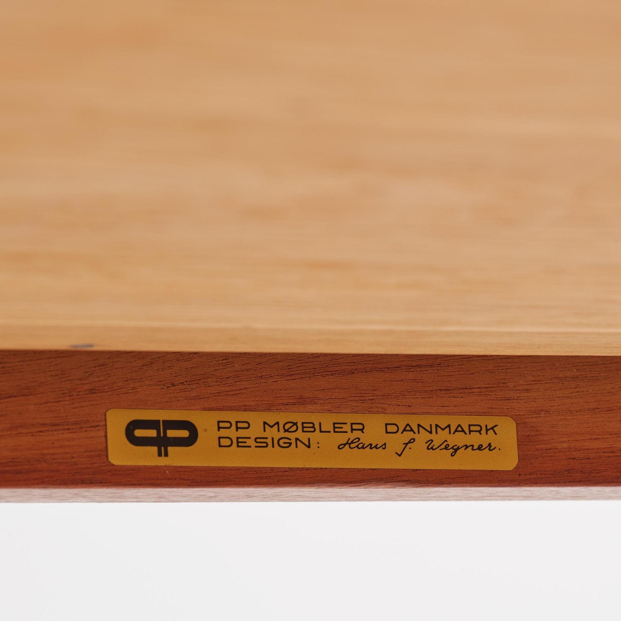 Hans J. Wegner, a model PP305 teak desk, PP Møbler, Denmark 1970s.