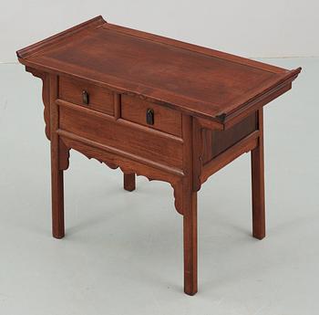 A hardwood two drawer coffer, Qing dynasty.