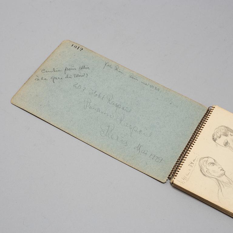 JOHANNES RIAN, sketch book, dated Paris, May 1929.