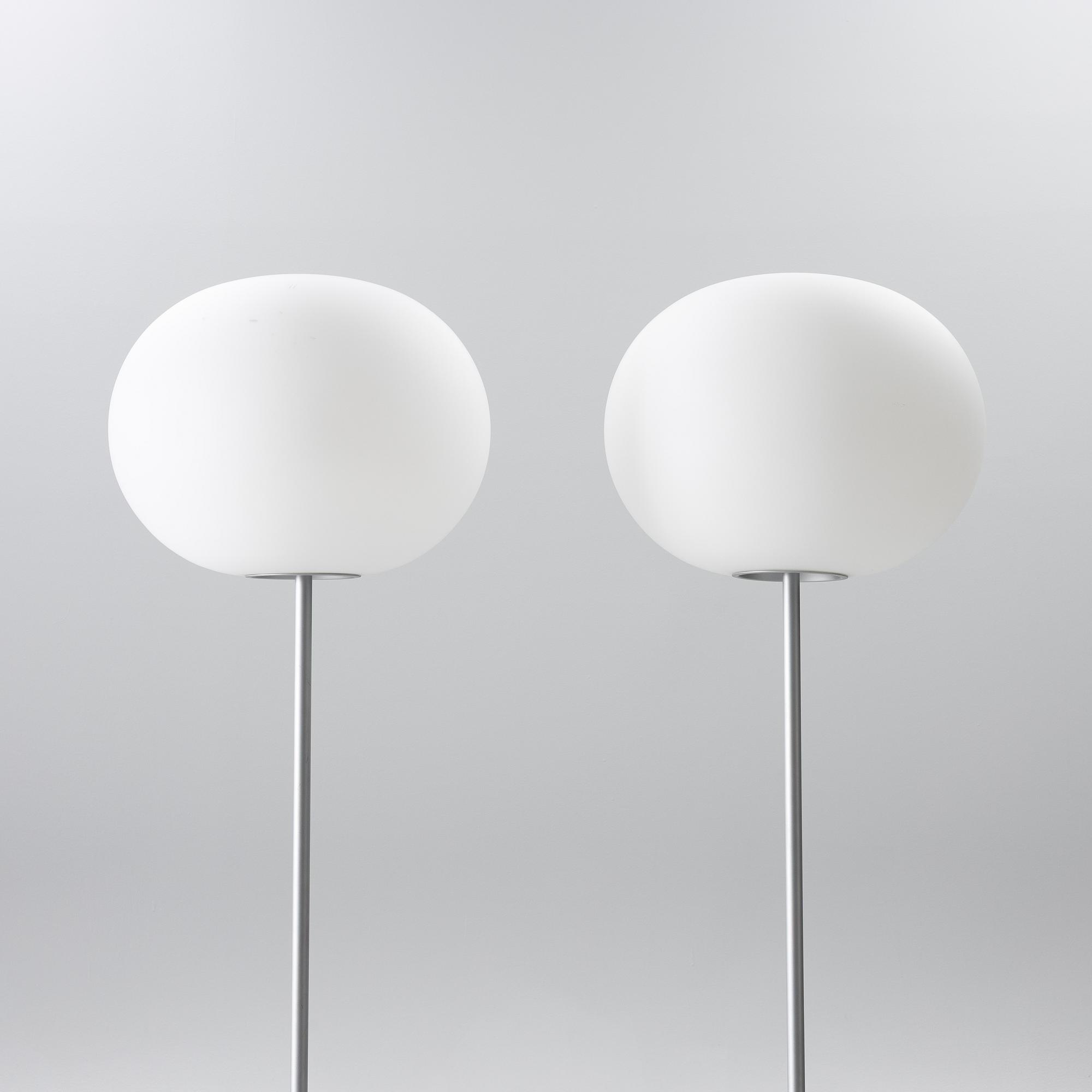 Jasper Morrison, a pair of 'Glo-Ball' floor lamps, Flos, Italy.