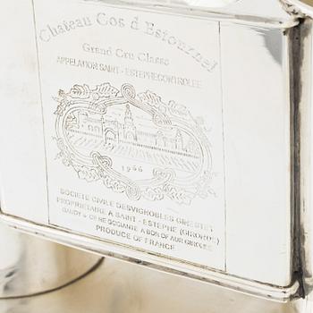 A contemporary champagne cooler for two bottles.