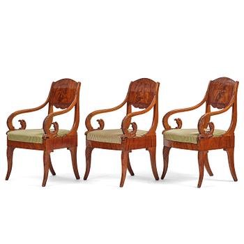 231. Karmstolar, Baltikum / Ryssland, 1800-talets första hälft, Empire.