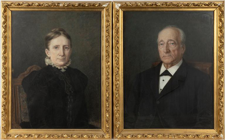 Unknown artist, 19th century, Portrait, a pair.