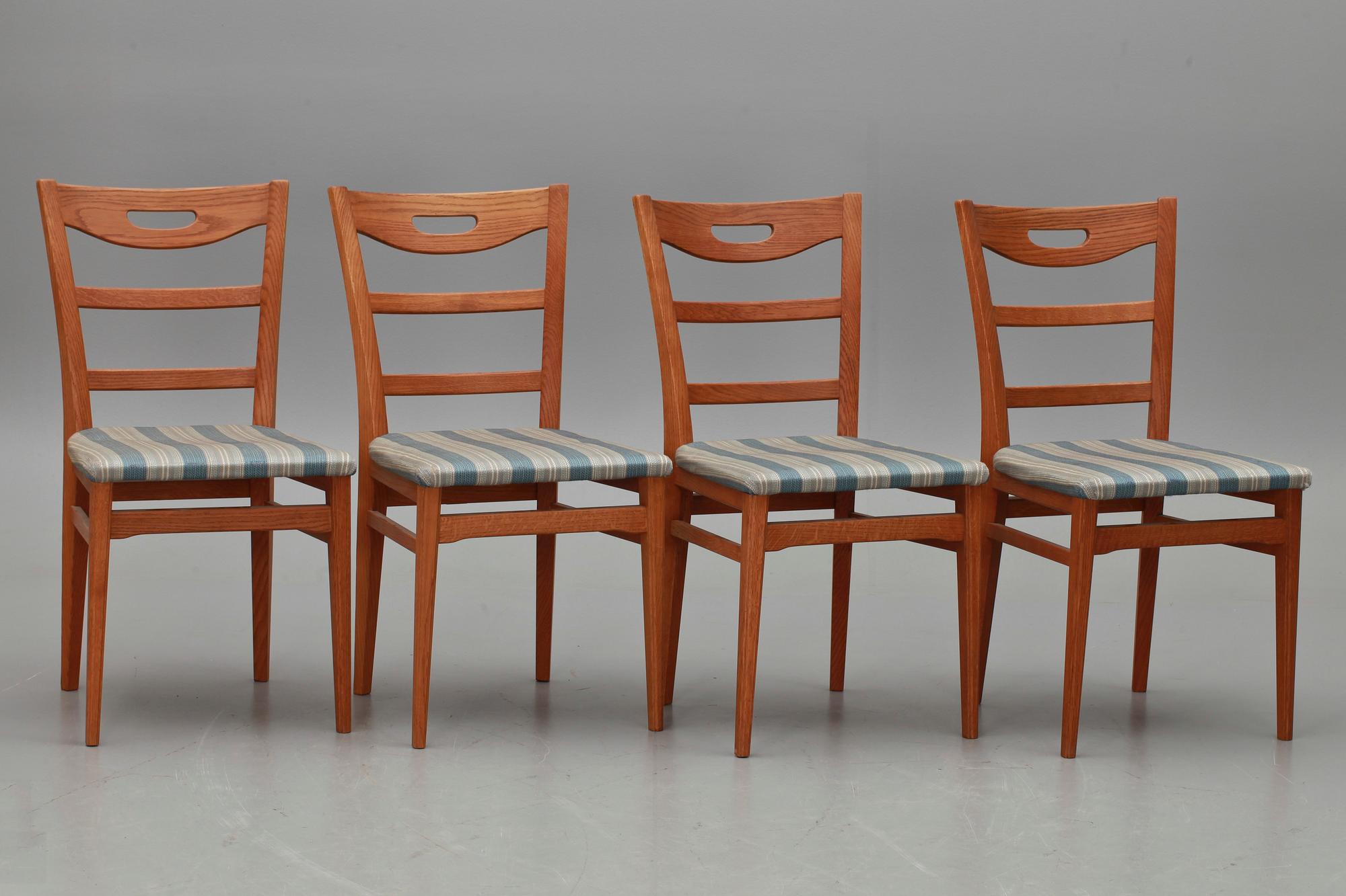 MATSALSBORD samt STOLAR, 4 st, Carl Malmsten, 1900-tal.