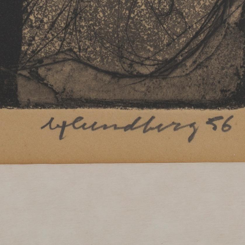 BERTIL LUNDBERG, 2 etchings signed dated and numbered 6/6 -56 och 7/30 -57.