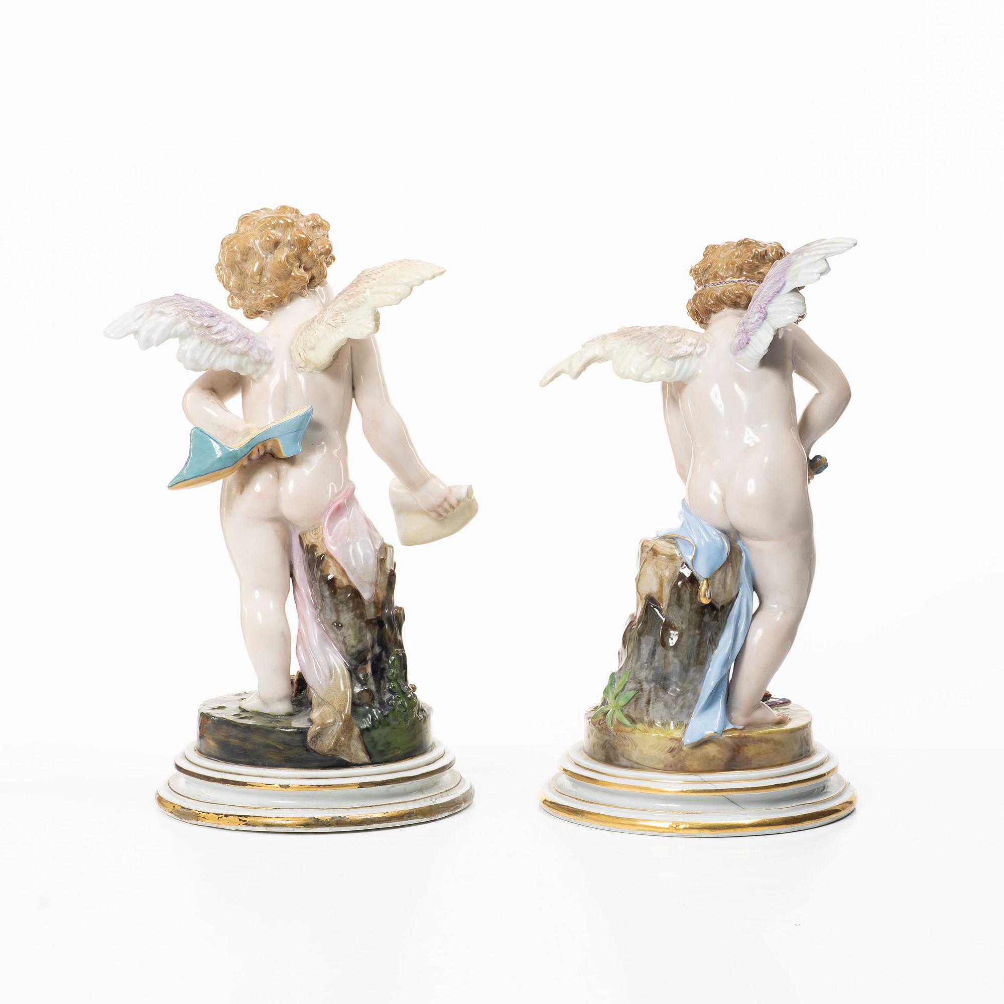 Meissen, A pair of porcelain figurines, Heinrich Schwabe, second half of the 19th century.