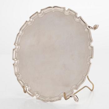Salver, sterlingsilver, Boodle & Dunthorne, Liverpool, årsstämpel London 1929.