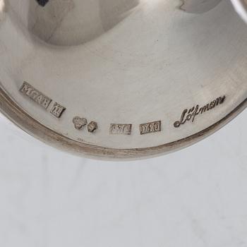 Eric Löfman, A set of twelve silver liqueur glasses, KG Markströms, Uppsala 1978.