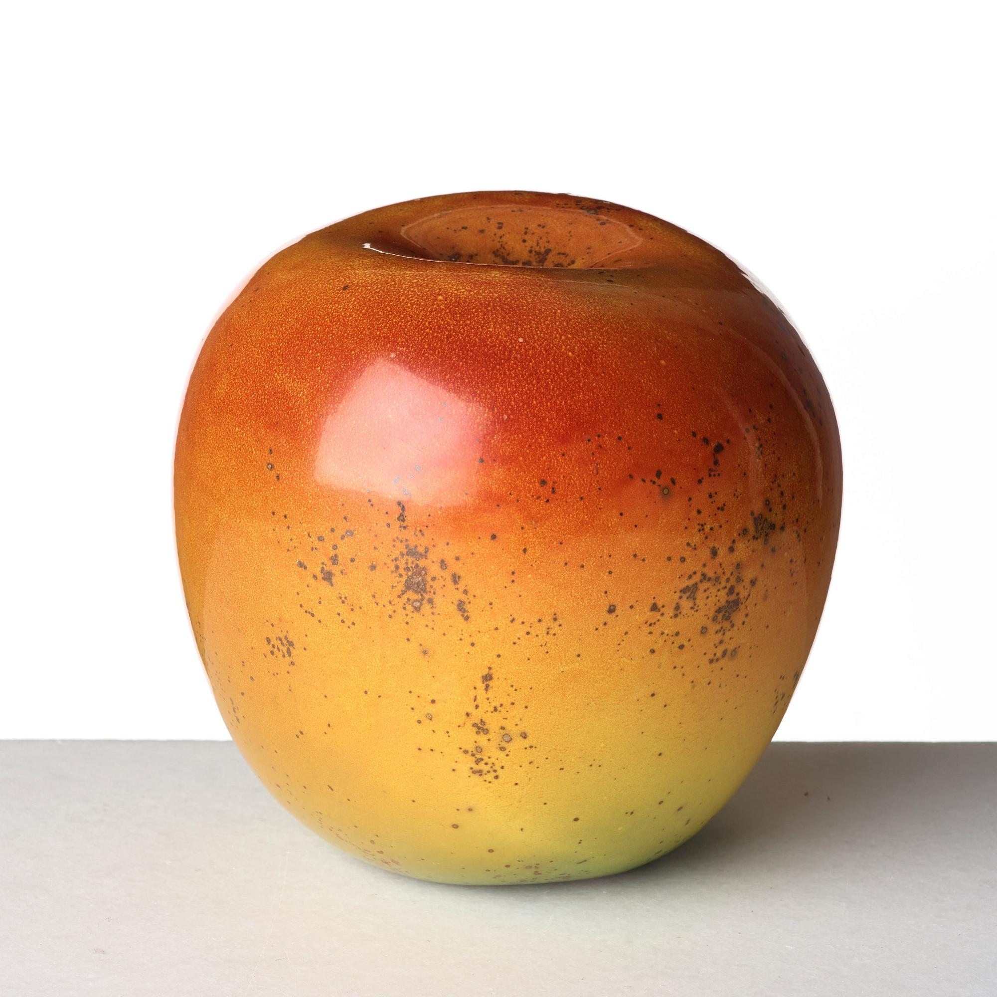 Hans Hedberg, a faience sculpture of an apple, Biot, France.