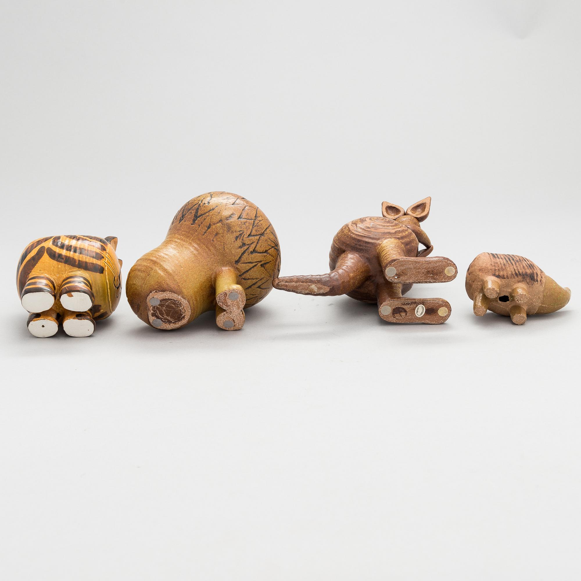 Lisa Larson, four stoneware figurines for Gustavsberg.