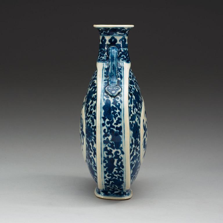 A Chinese blue and white Moonflask, with Qianlong sealmark, presumably Republic.