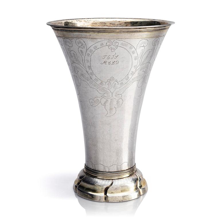 A Swedish parcel-gilt silver beaker, mark of Carl Fredrik Seseman, Arboga 1797.