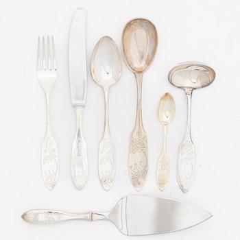 A silver cutlery set, models Finnmyrten/Tornedal, most with mark of Mema, Lidköping 1965-1975 (55 pieces).