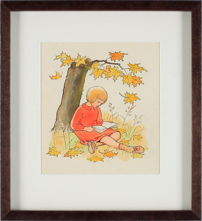 ELSA BESKOW, akvarell och tusch.