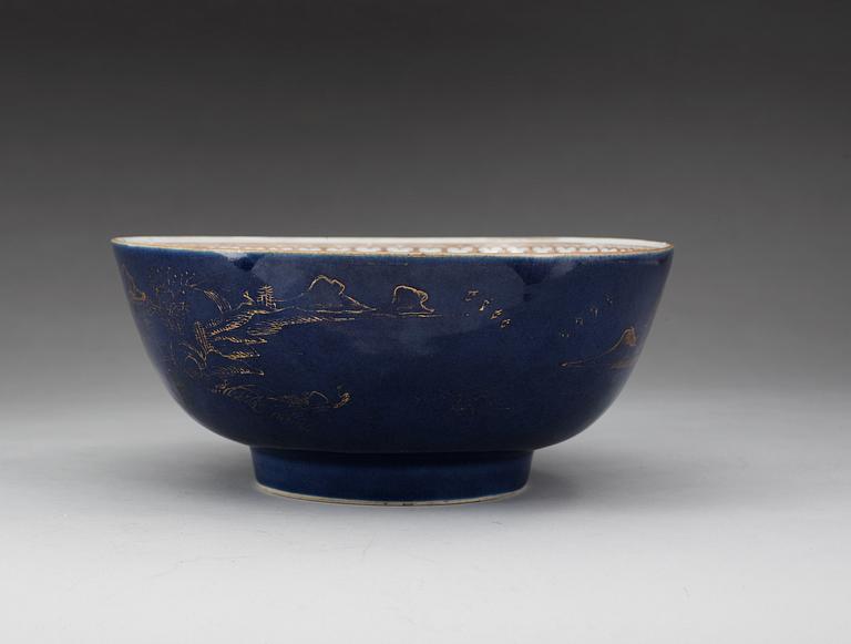 A powder blue bowl, Qing dynasty, Qianlong (1736-95).