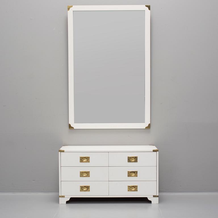 A mirror and chest of drawers from NK Inredning, 1960's/70's.