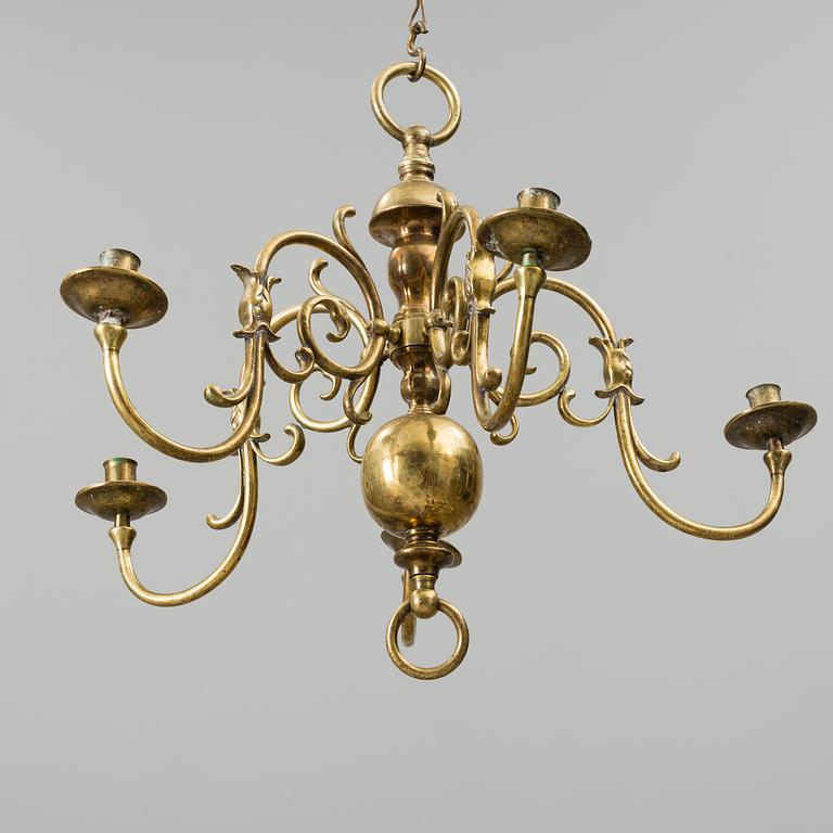 a brass chandelier, 20th century.