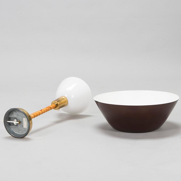 Lisa Johansson-Pape, a 'Senator' brass and leather table light, Orno, Finland.
