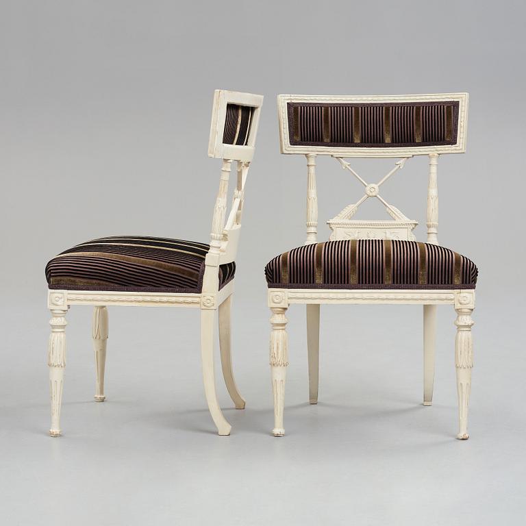 A pair of late Gustavian chairs by Johan Erik Höglander (master in Stockholm 1777).