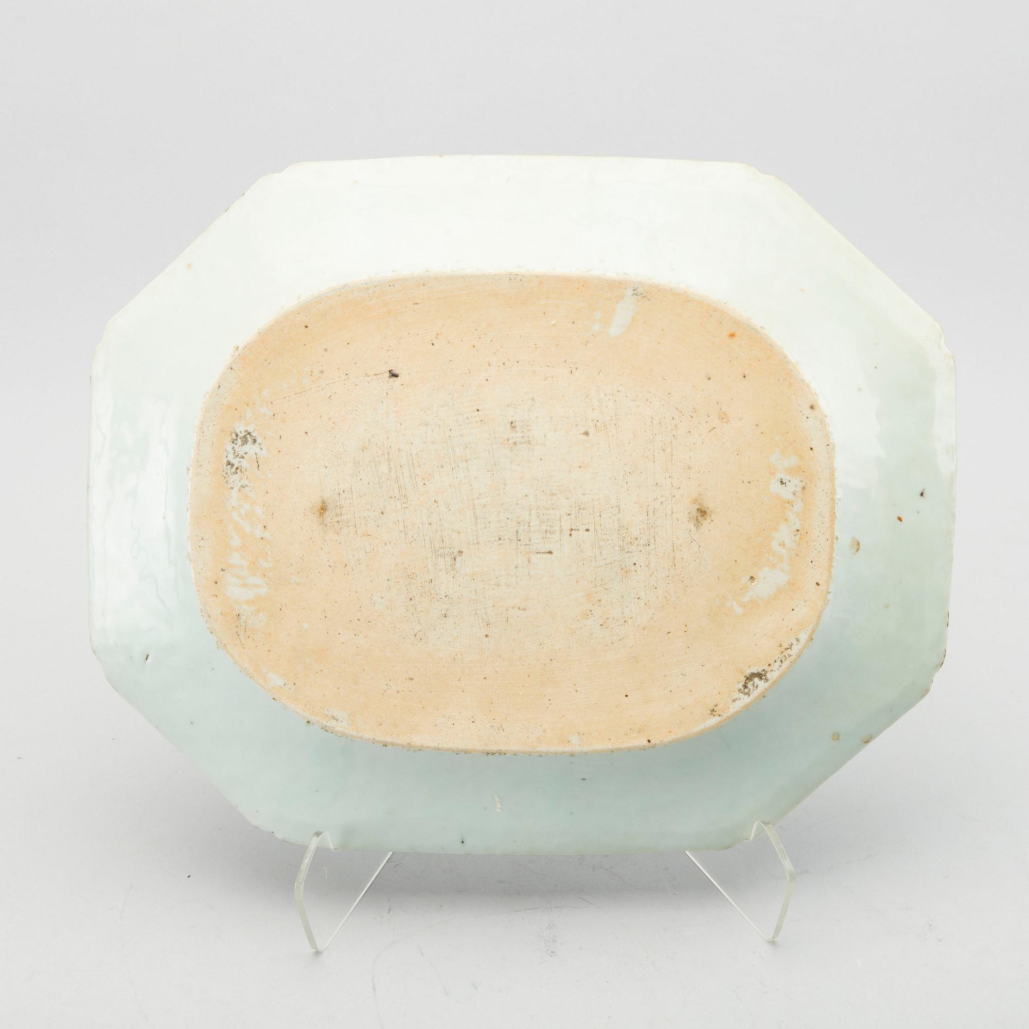 STEKFAT, 3 st, porslin, Kina Qianlong 1700-tal.