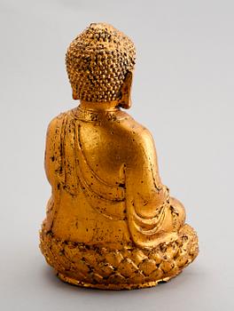 SKULPTUR, förgyllt järn, Kina, samtida.