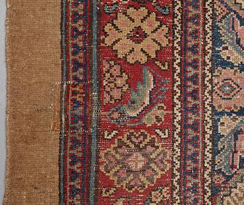 MATTO, an antique/semi-antique Hamadan, one of a pair, ca 534 x 114 cm (as well as 2,5 and 1,5 cm flat weave at.