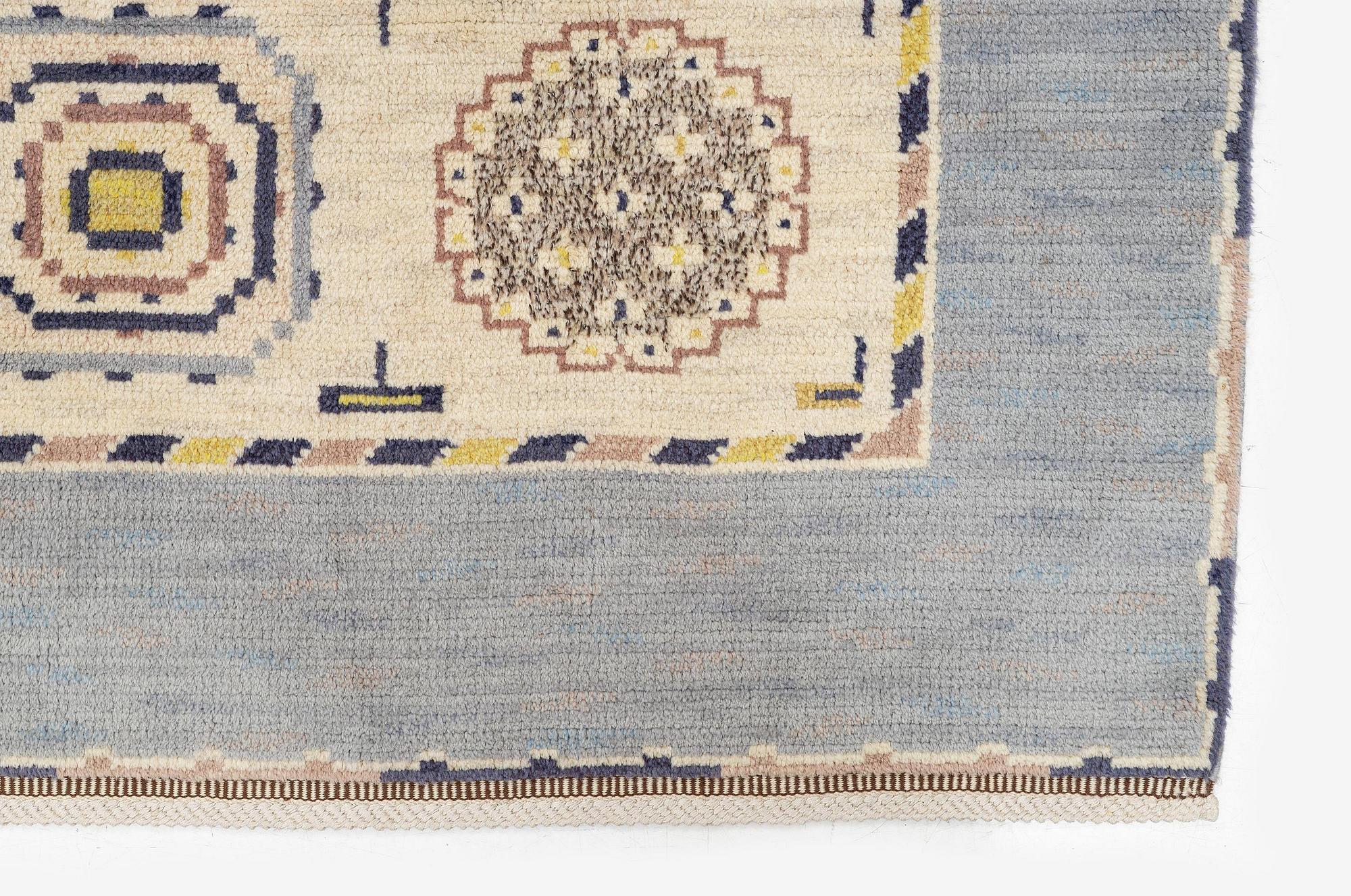 Märta Måås-Fjetterström, a 'Blåringen' carpet, knotted pile, c. 295 x 210 cm. Signed AB MMF.