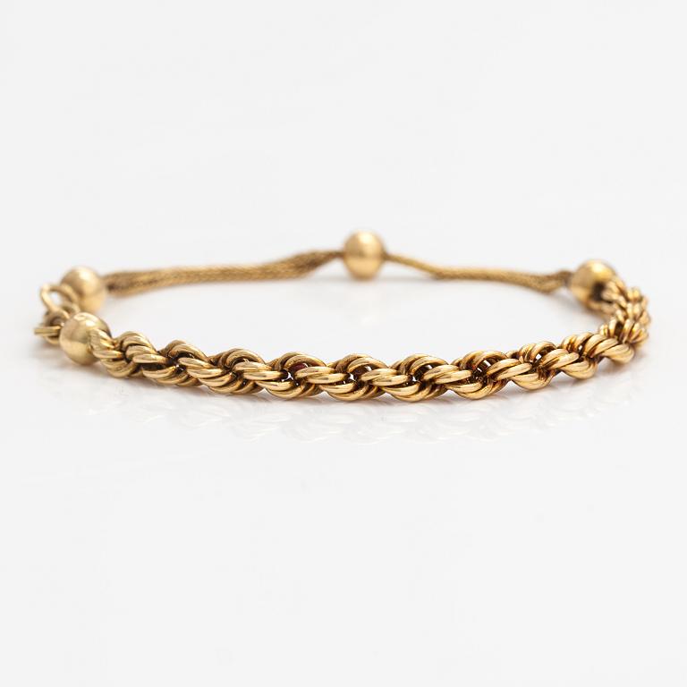 Armband, 18K guld, senare 14K guldlås.