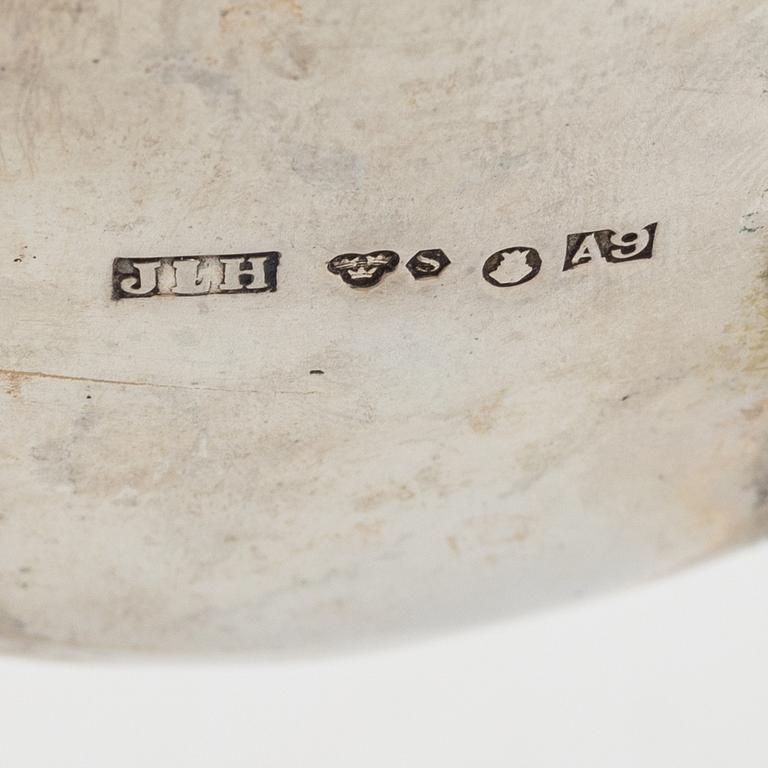 A three piece silver coffee set by Hultman A/B J L, Stockholm.