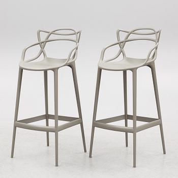 Philippe Starck and Eugeni Quitllet, a pair of "Masters stool" bar stools, Kartell, Italy, 2012.