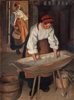 57A. Sam Uhrdin, "Brödbak" (Baking bread).