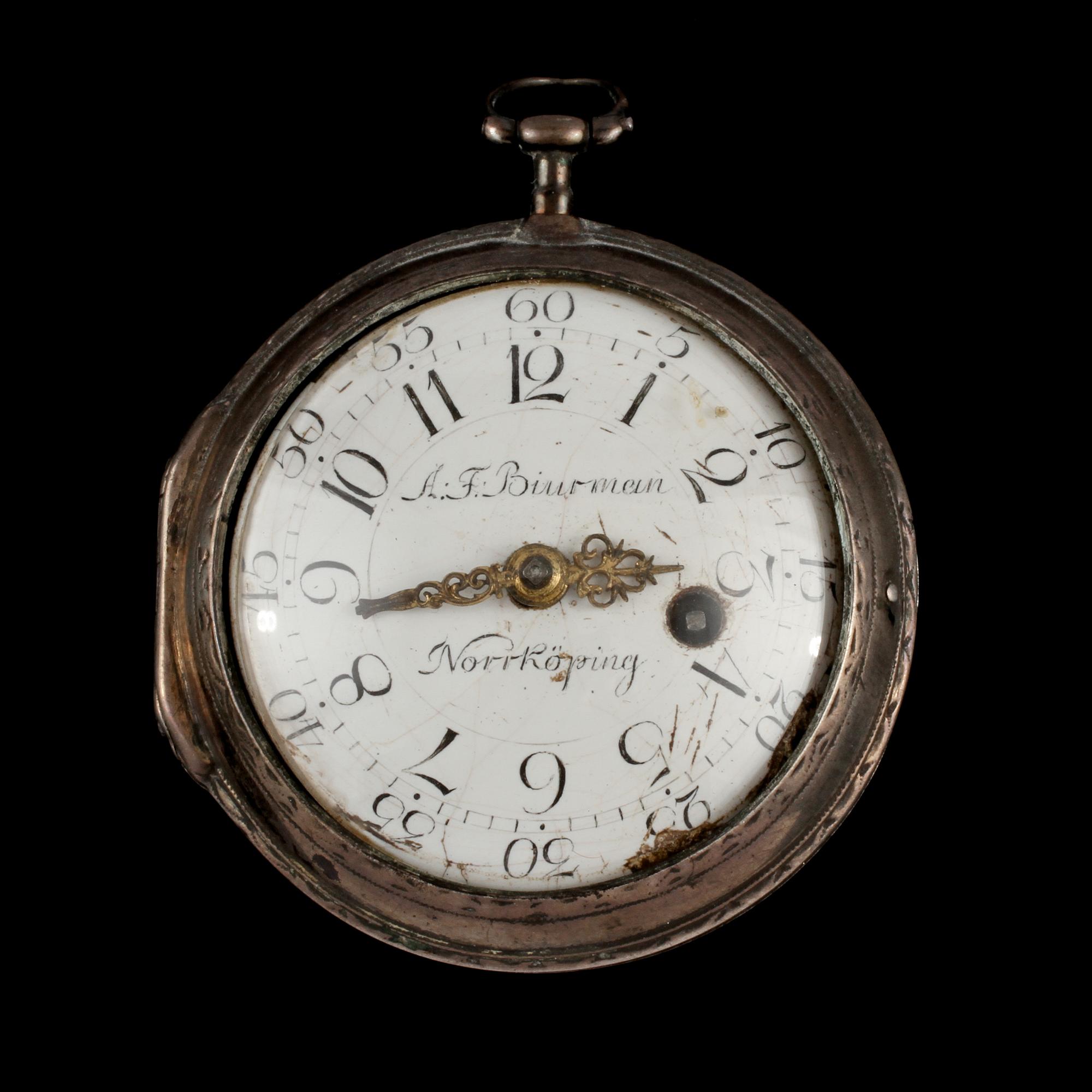 SPINDELUR, silver, Adolph Fredrik Bjurman, Norrköping, 1700-talets slut.