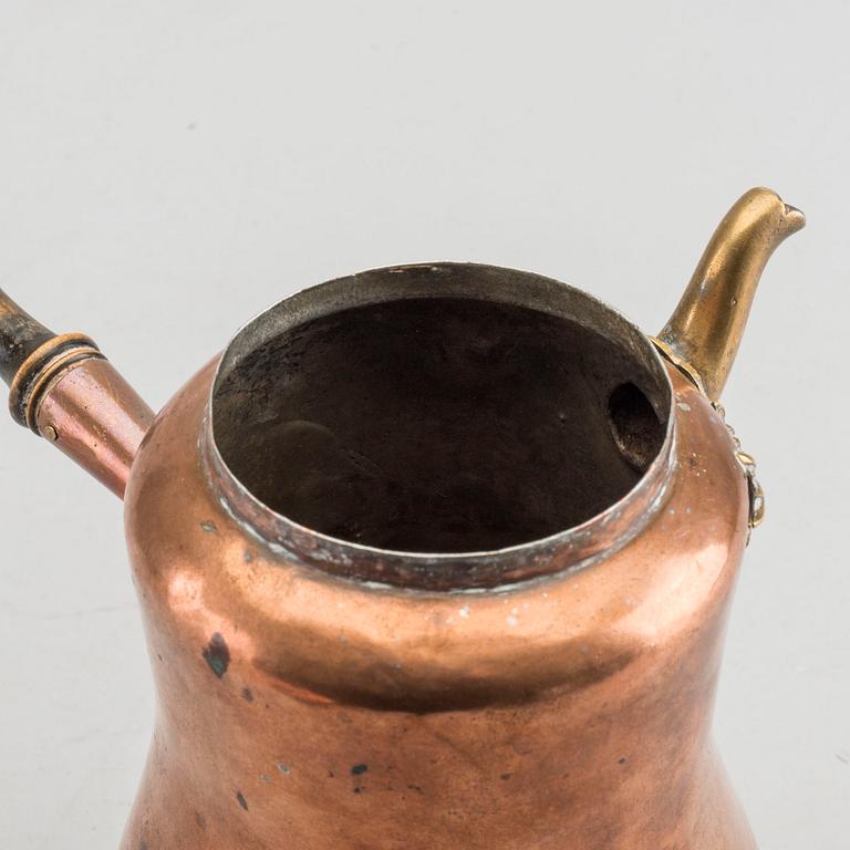 A swedish copper coffee pot, 18th century.