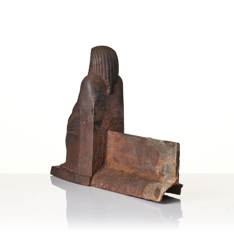 A pair of French Empire cast iron chenets, first part 19th century.