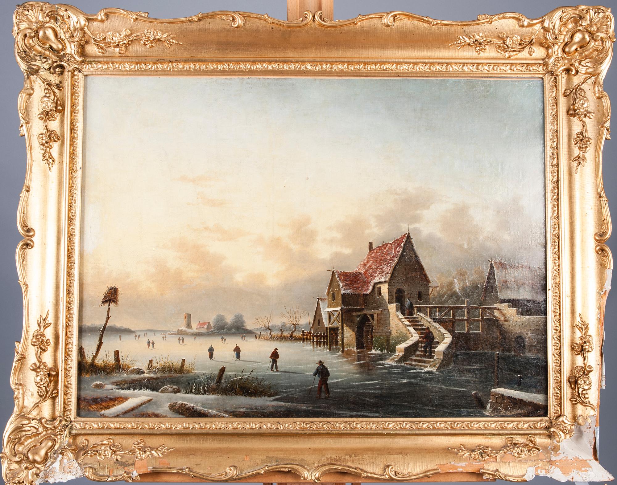 OKÄND KONSTNÄR, olja på duk, osignerad, 1800-tal.