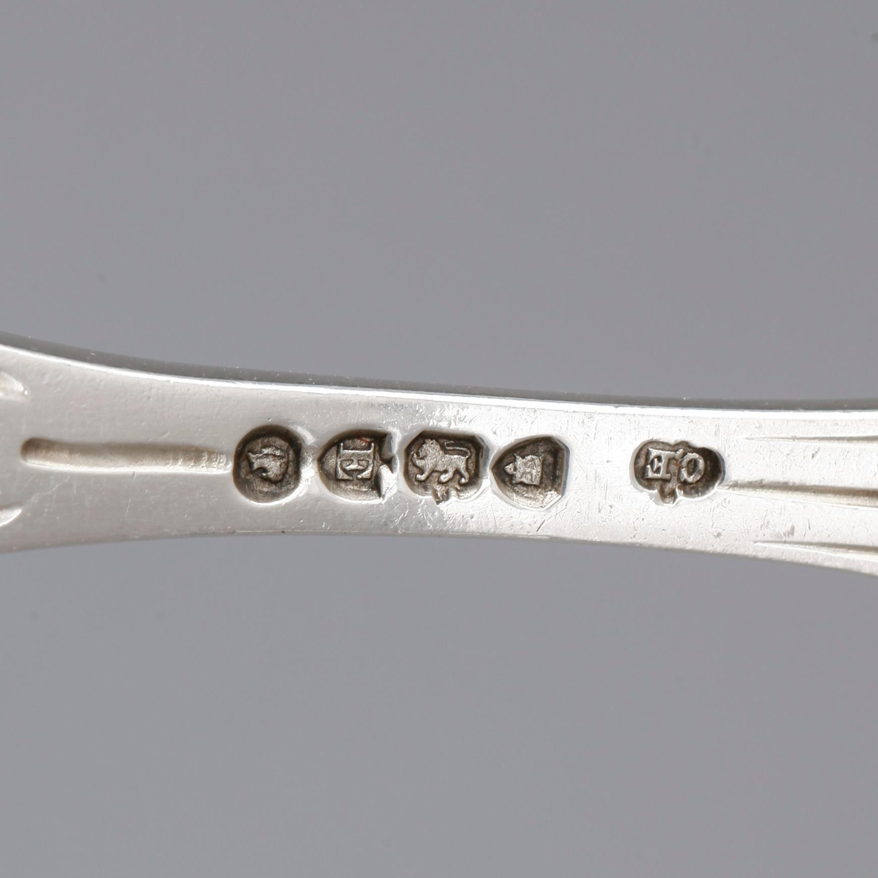 PARTI SKEDAR, silver, eklektisk- resp rokokostil, mest London och 1800-tal. Tot ca 830 gram.