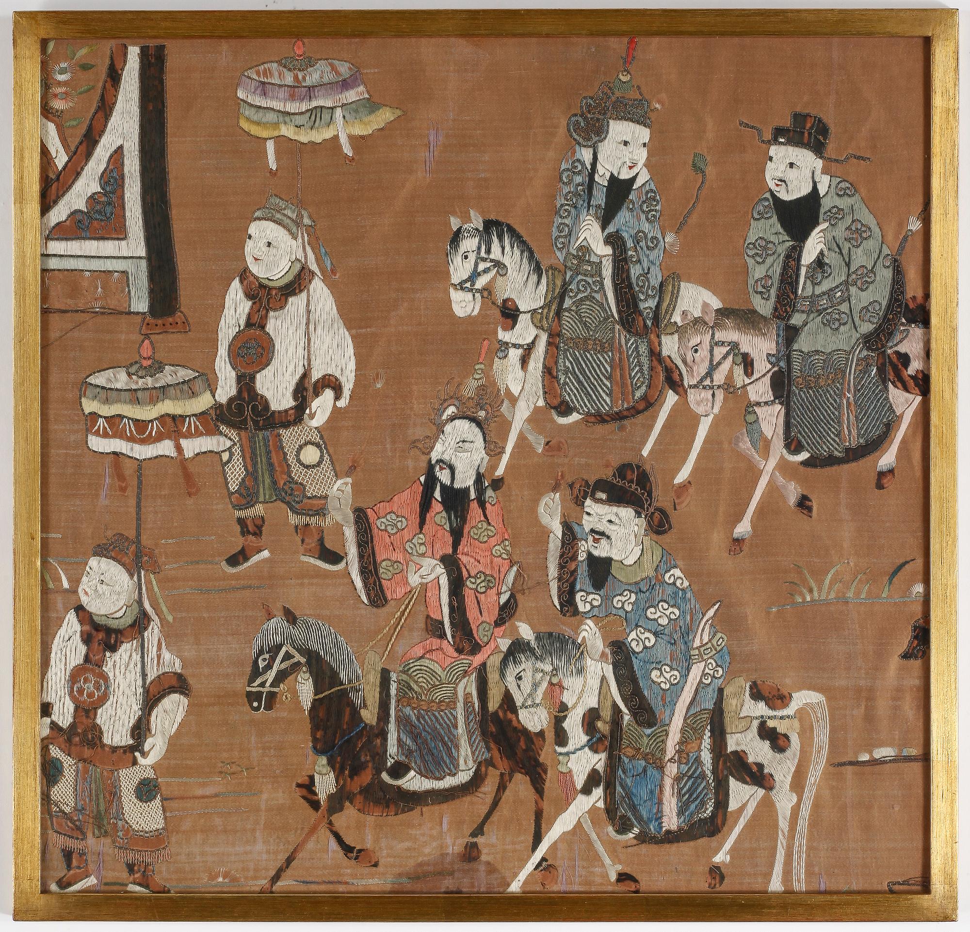 SIDENBRODERI, Kina, 1700-/1800-tal.