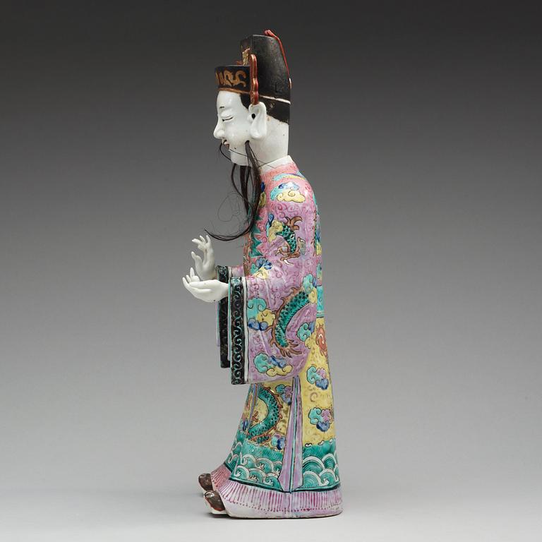 A large famille rose figure, Qing dynasty, 19th Century.