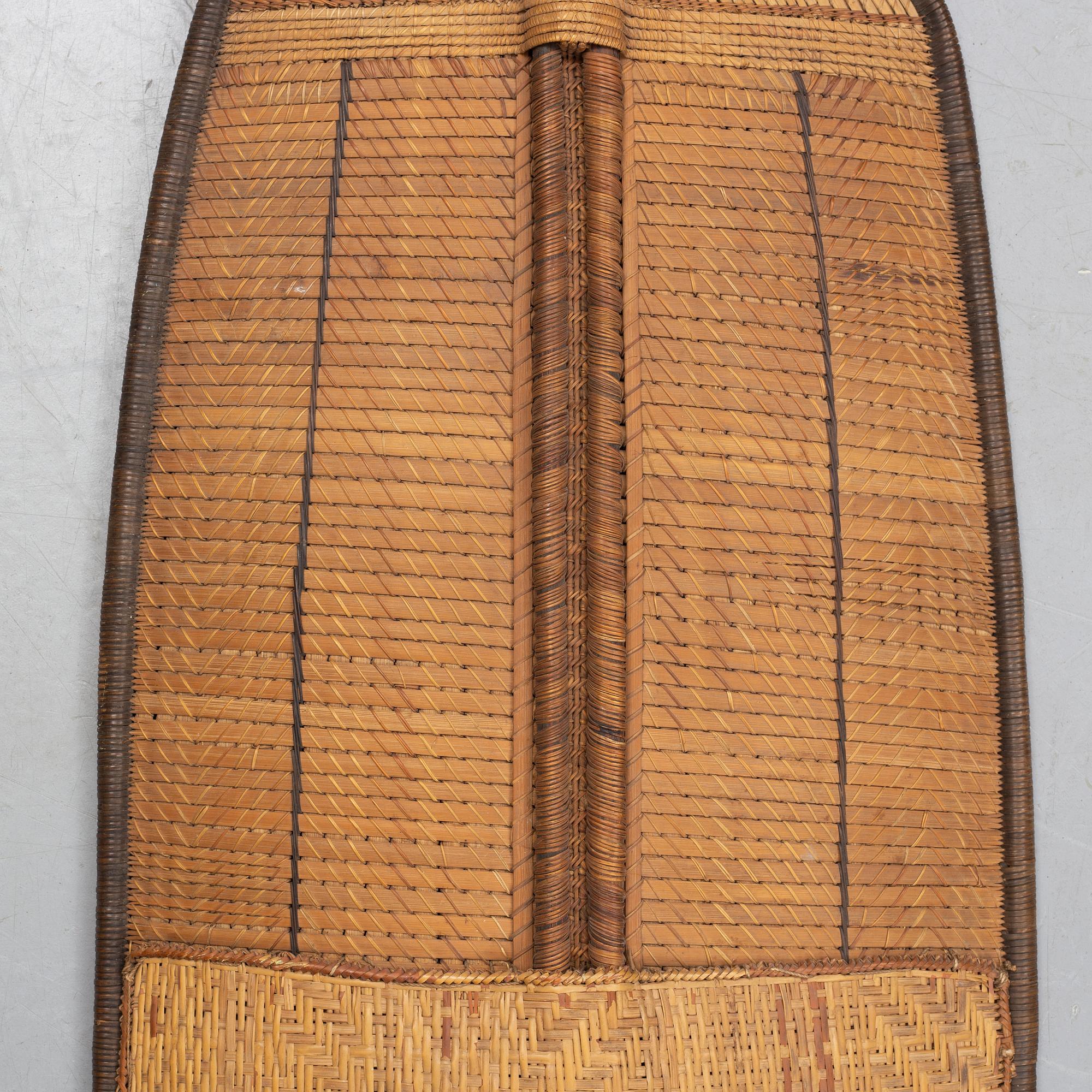 A rattan shield, Mongo-Ngandu, DRC, early 20th Century.