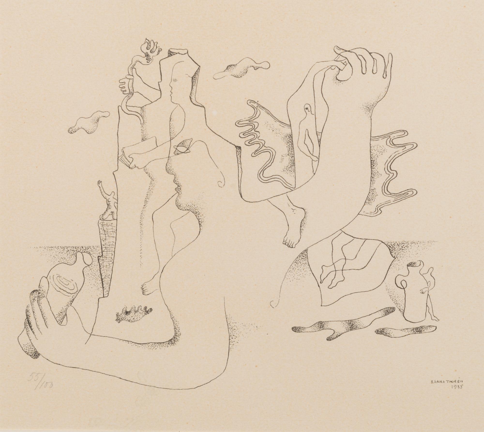 ESAIAS THORÉN, 3 kpl, litografeja, signeerattu ja päivätty E. Thorén 1935-38.