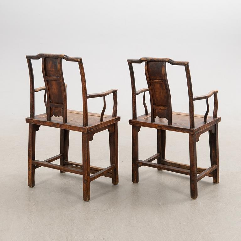 Armchairs, a pair China around 1900.