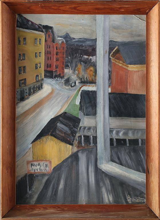 OKÄND KONSTNÄR, olja på pannå, otydligt signerad, 1900-tal.