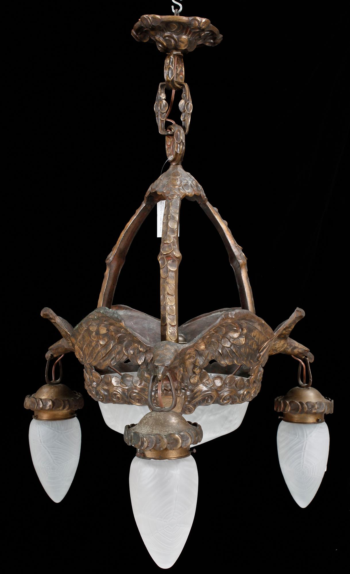 TAKLAMPA, Alice Nordin, tillskriven, för Böhlmarks Lampfabrik, 1910-20-tal.